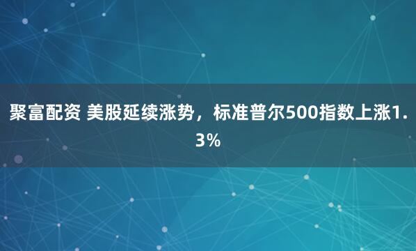 聚富配资 美股延续涨势，标准普尔500指数上涨1.3%